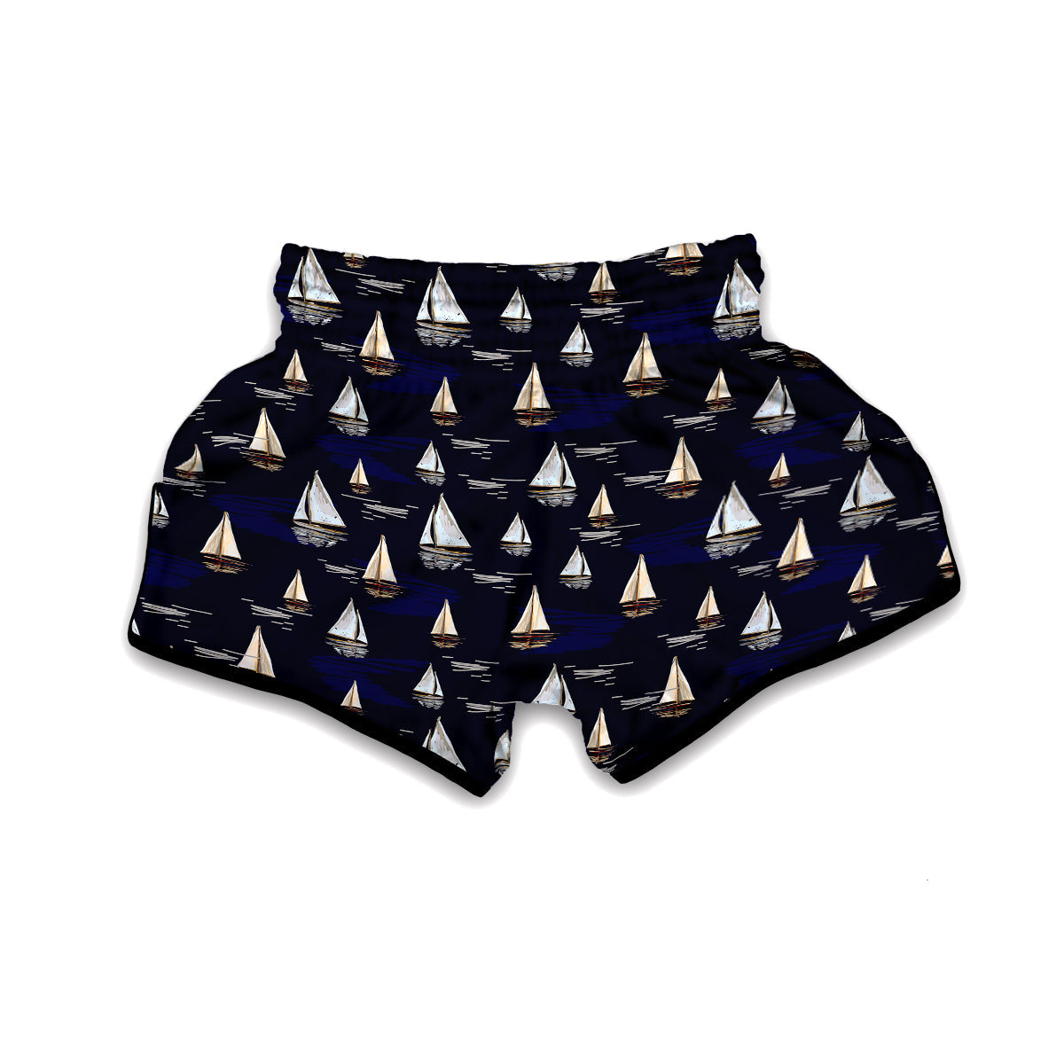 Sailing Boat Watercolor Print Pattern Muay Thai Boxing Shorts-grizzshop