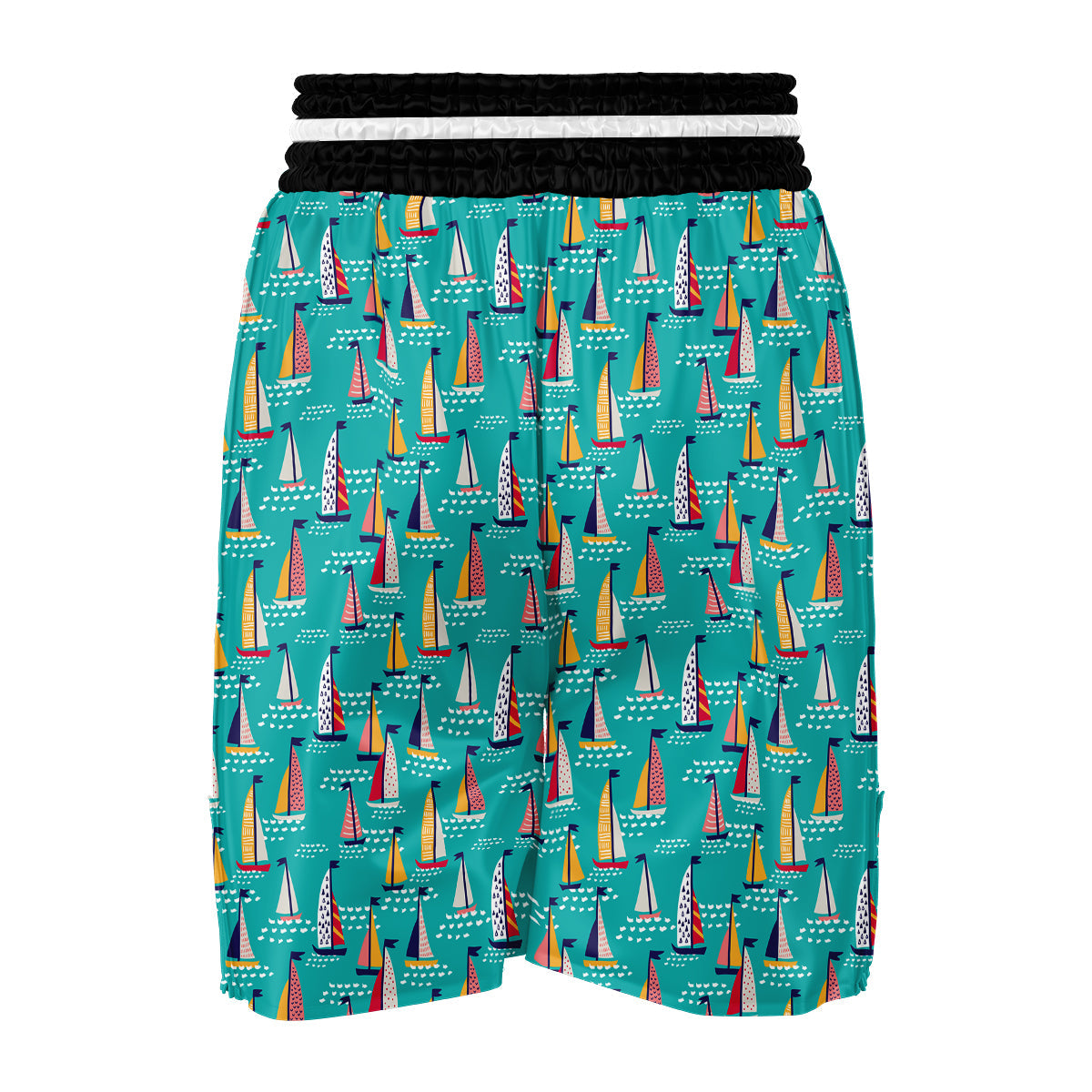 Sailing On Sea Colorful Print Pattern Boxing Shorts-grizzshop