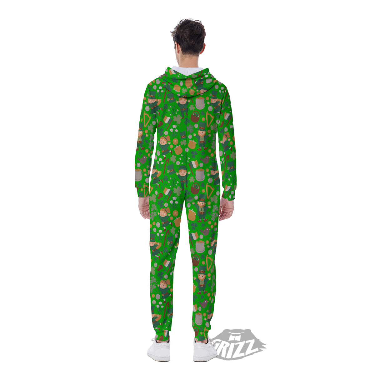 Saint Patrick's Day Cute Print Pattern Men's Jumpsuit-grizzshop