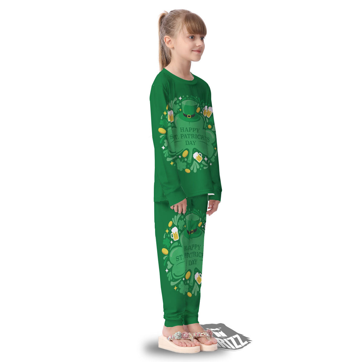 Saint Patrick's Day Green Irish Print Kid's Pajamas-grizzshop