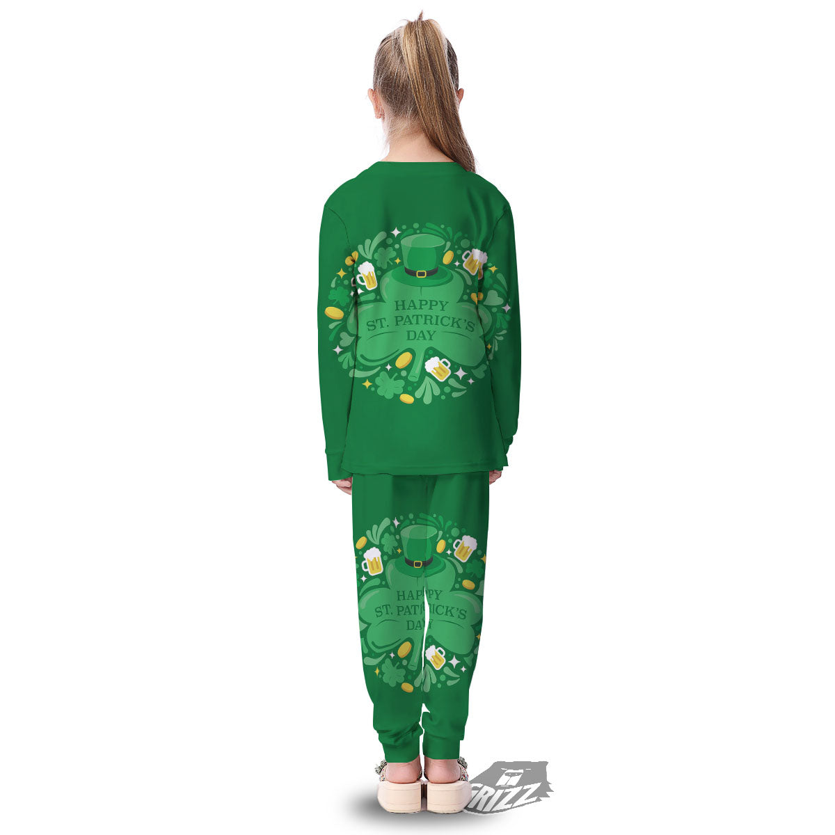 Saint Patrick's Day Green Irish Print Kid's Pajamas-grizzshop