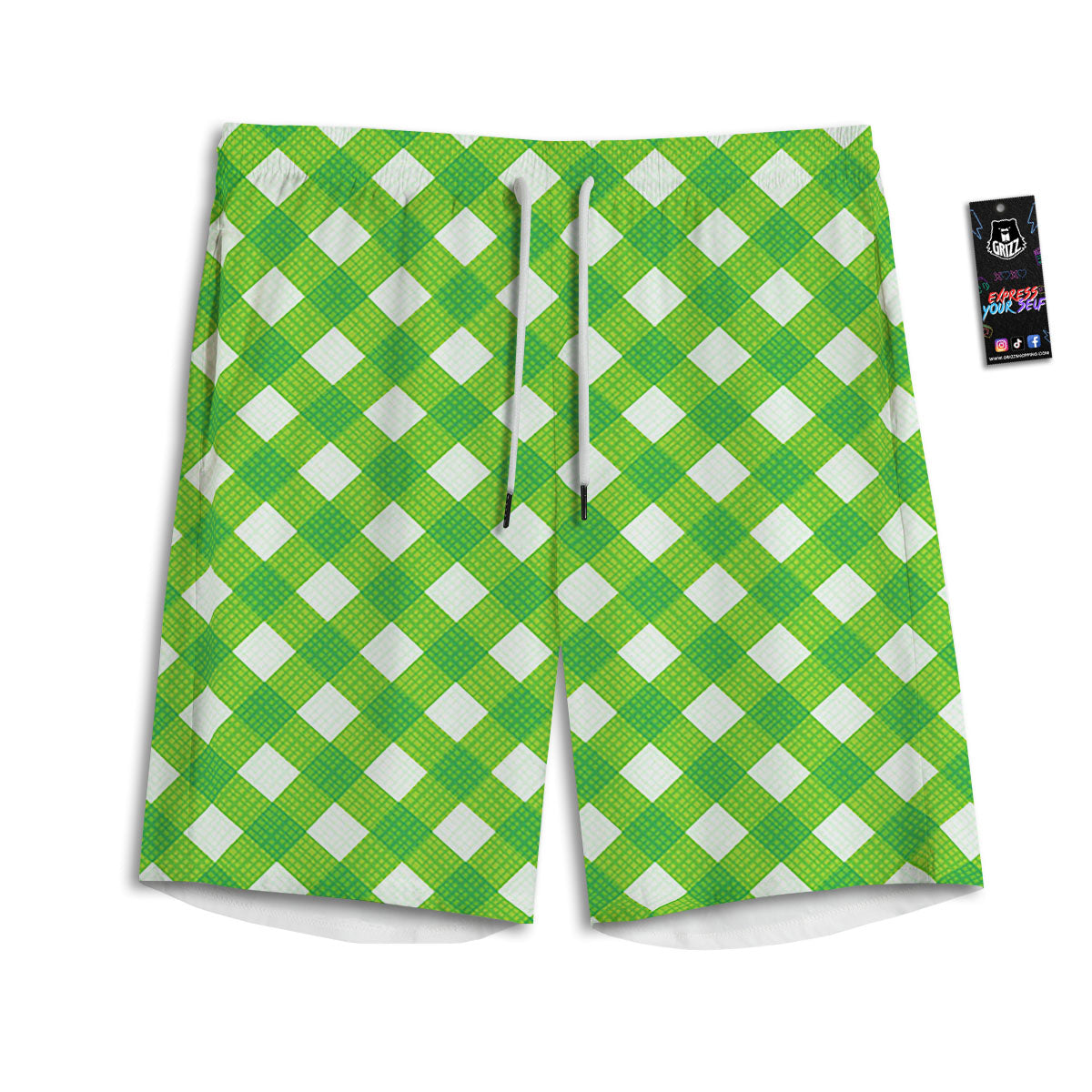 Skull Lacrosse Print Men's Athletic Shorts
