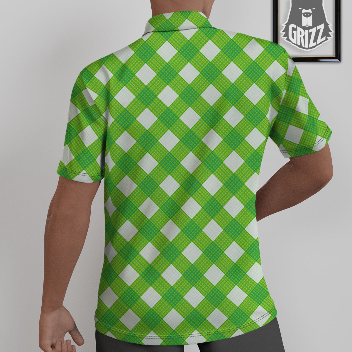 Saint Patrick's Day Green Plaid Print Untucked Shirts-grizzshop