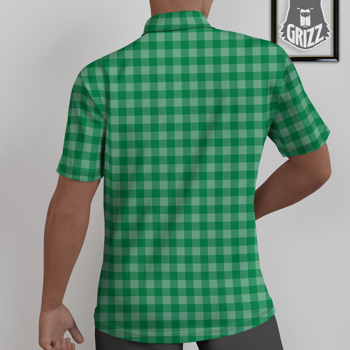 Saint Patrick's Day Green Tartan Print Untucked Shirts-grizzshop