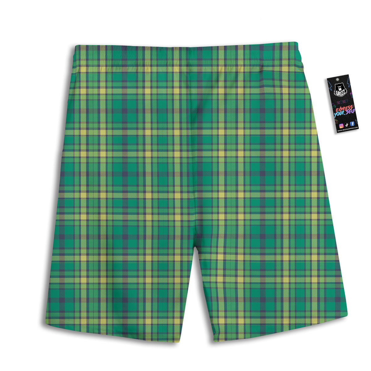 Saint Patrick's Day Irish Check Print Men's Athletic Shorts