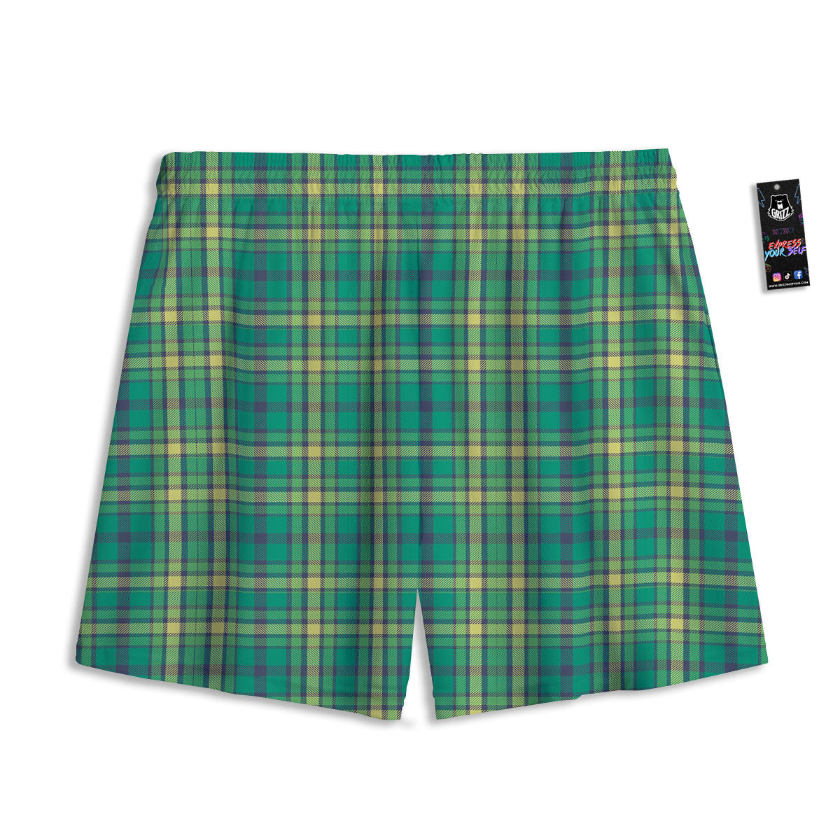 Saint Patrick's Day Irish Check Print Mesh Shorts