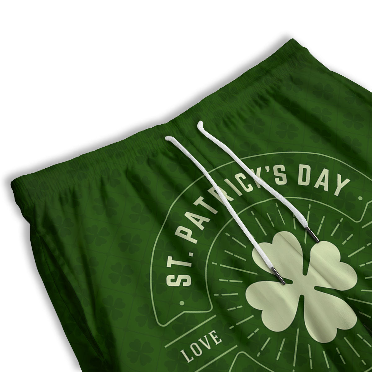 Saint Patrick's Day Irish Clover Print Men's Athletic Shorts