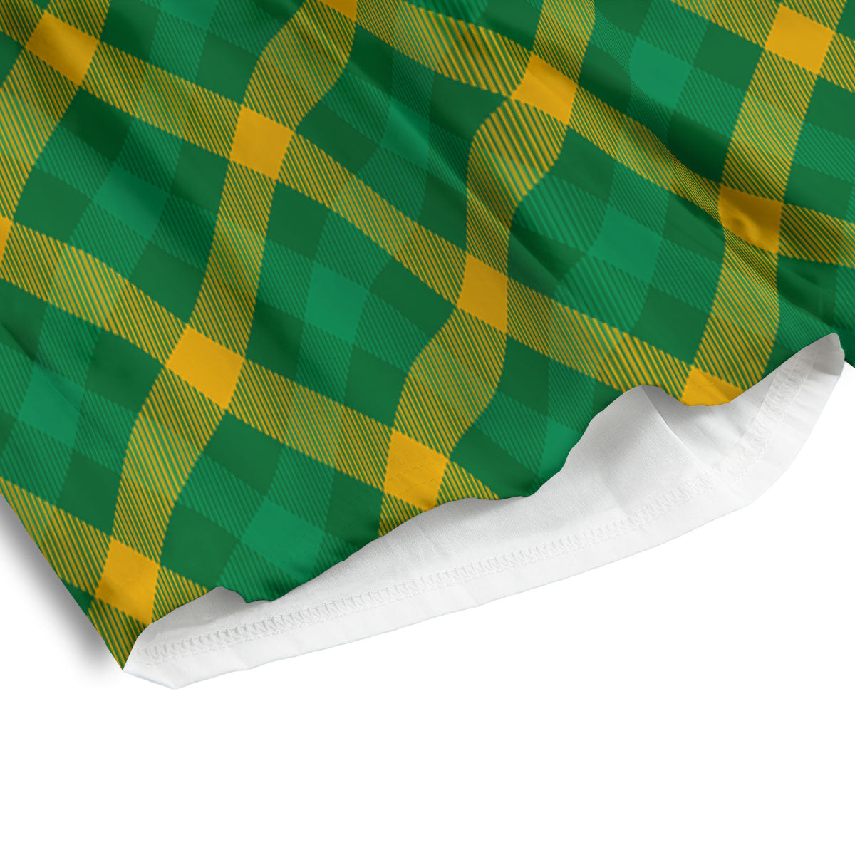 Saint Patrick's Day Irish Plaid Print Men's Athletic Shorts