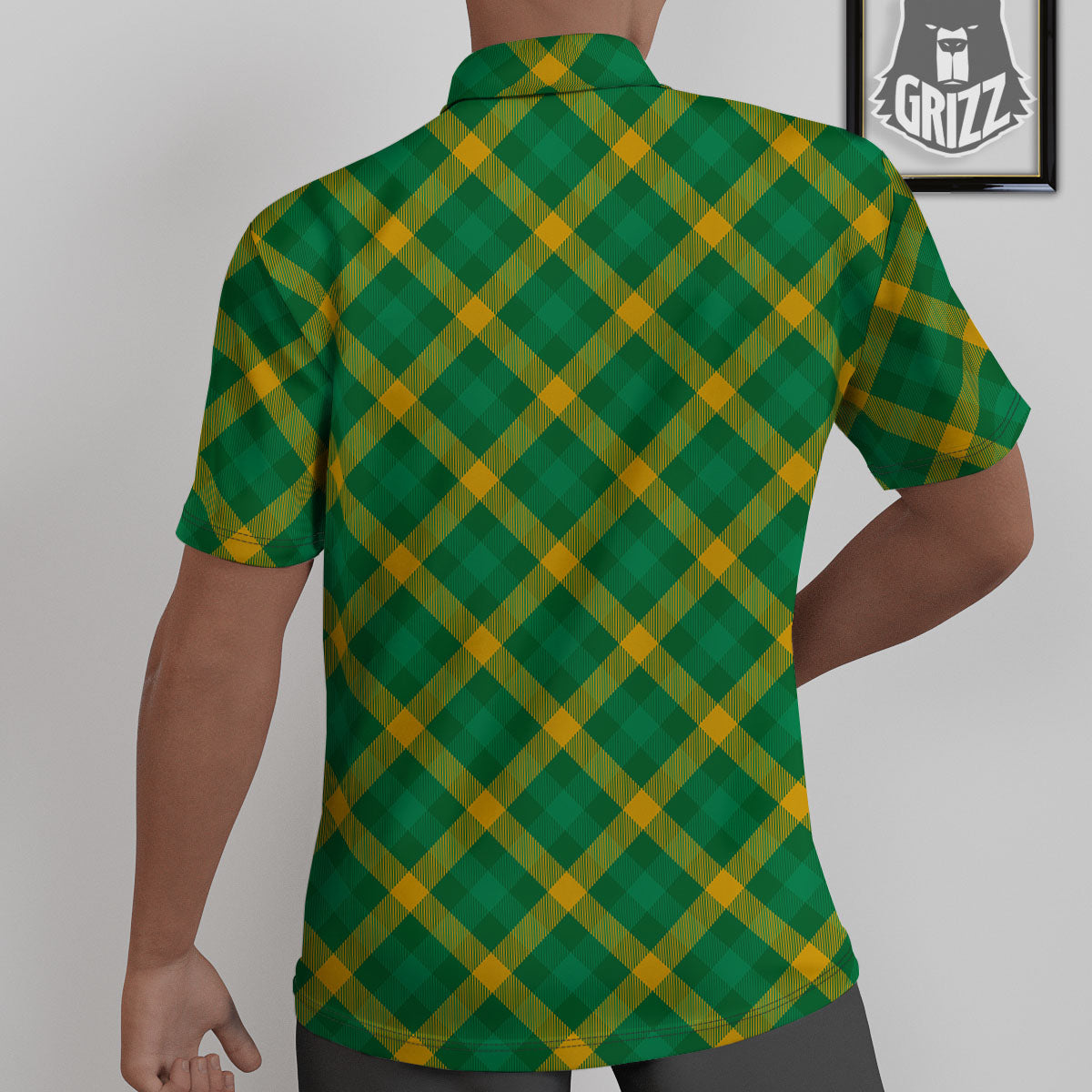 Saint Patrick's Day Irish Plaid Print Untucked Shirts-grizzshop