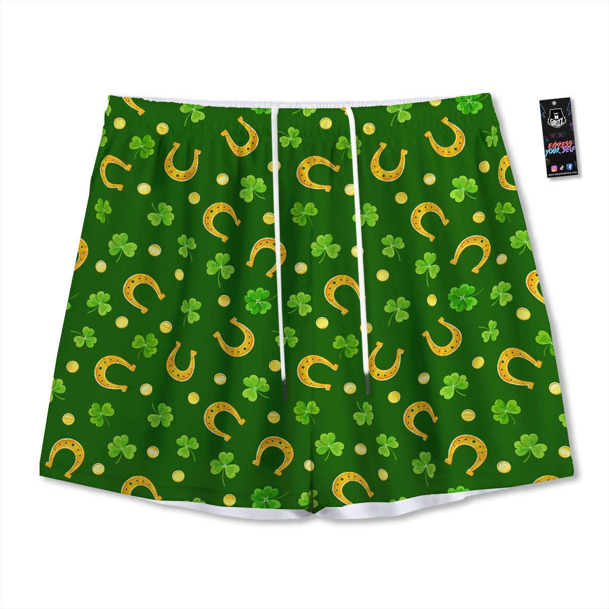 Saint Patrick's Day Irish Print Pattern Mesh Shorts
