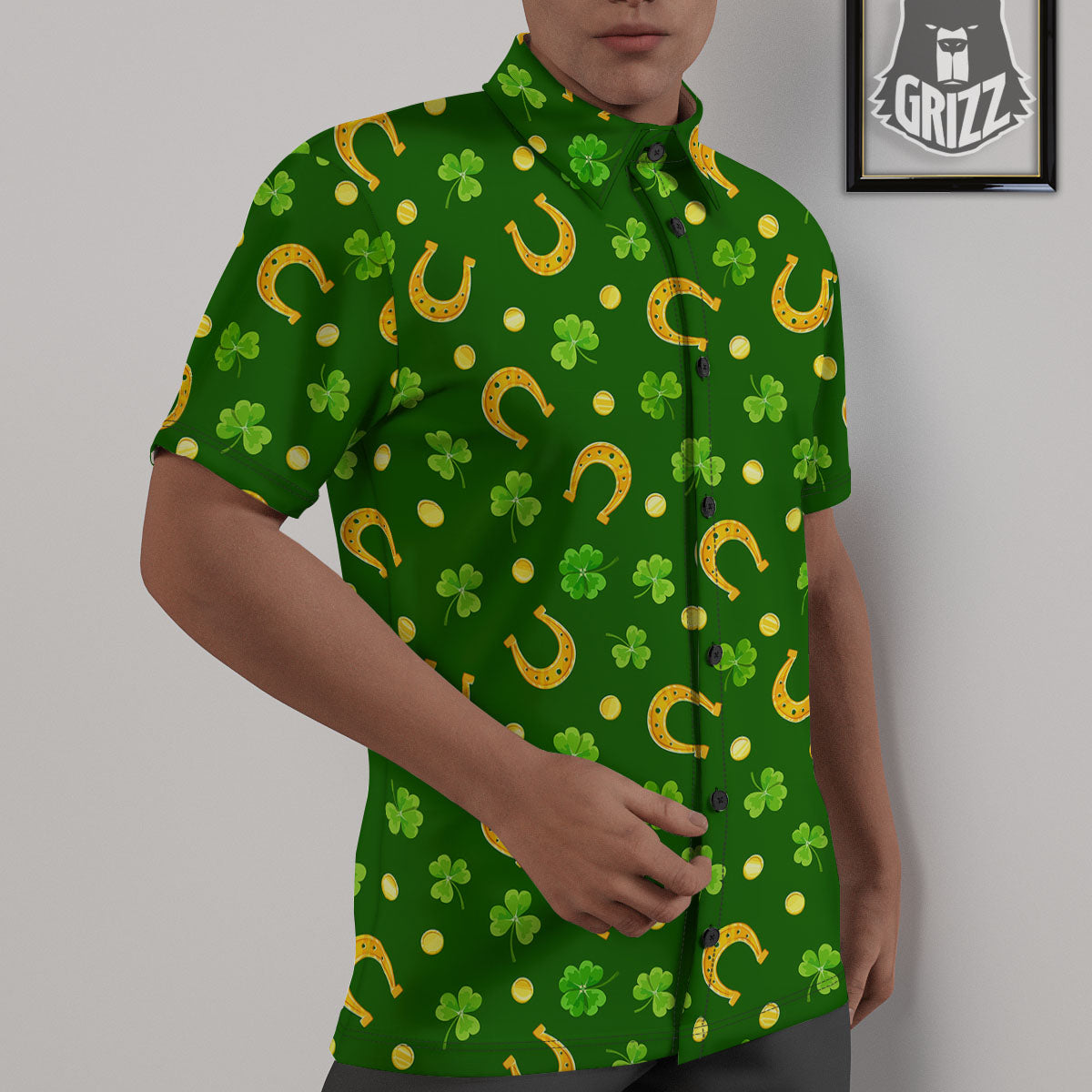Saint Patrick's Day Irish Print Pattern Untucked Shirts-grizzshop