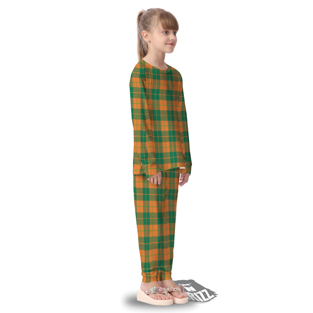 Saint Patrick's Day Irish Tartan Print Kid's Pajamas-grizzshop