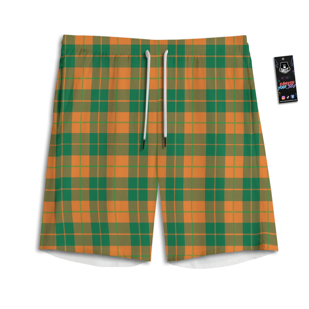 Saint Patrick's Day Irish Tartan Print Men's Athletic Shorts