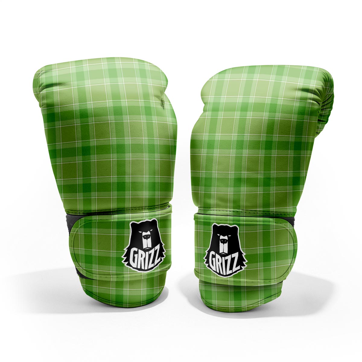 Saint Patrick's Day Shamrock Plaid Print Pattern Pro Boxing Glove