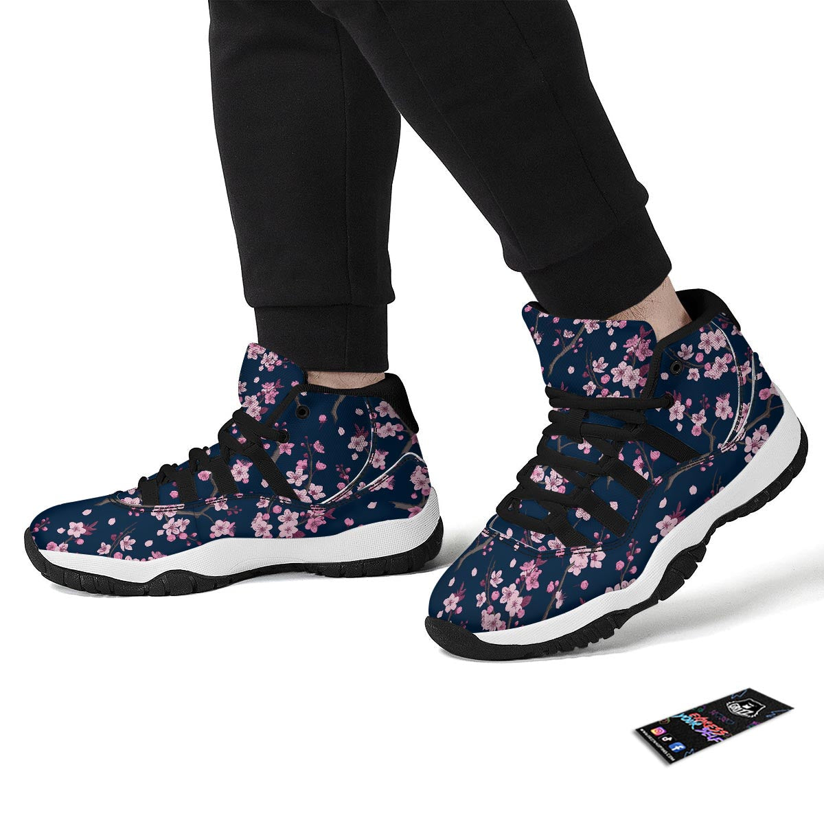 Sakura Cherry Blossom Black Bball Shoes-grizzshop