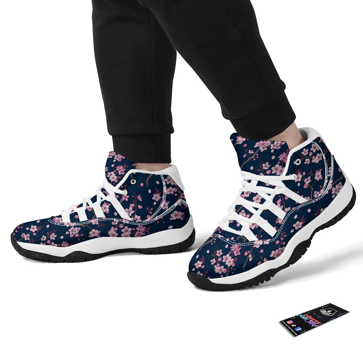 Sakura Cherry Blossom White Bball Shoes-grizzshop