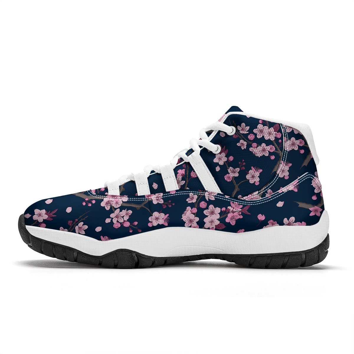 Sakura Cherry Blossom White Bball Shoes-grizzshop
