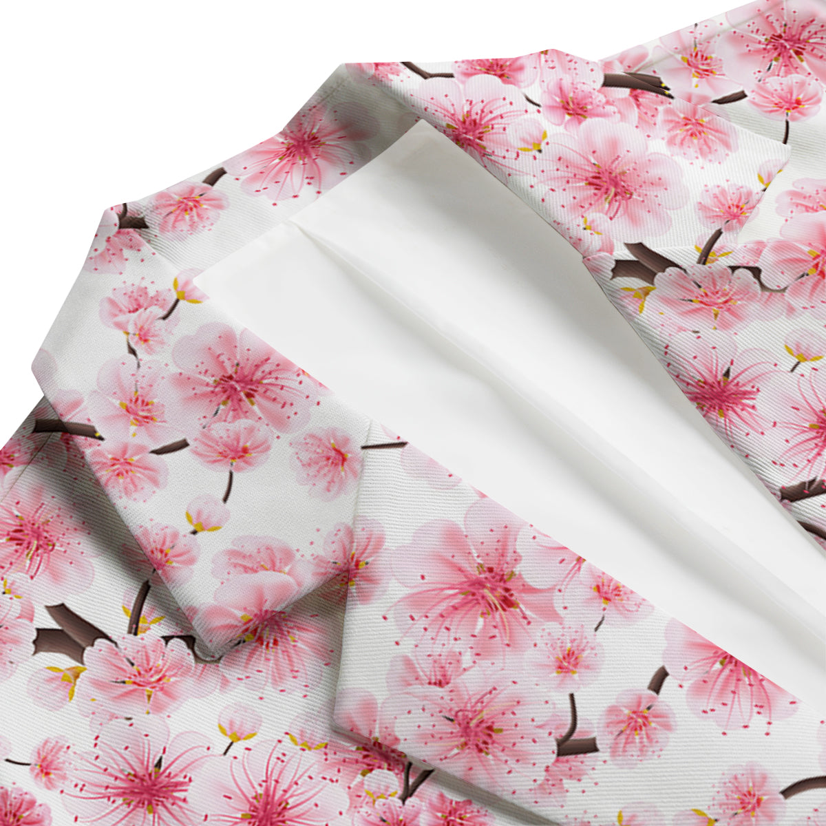 Sakura Pattern Print Men's Blazer-grizzshop