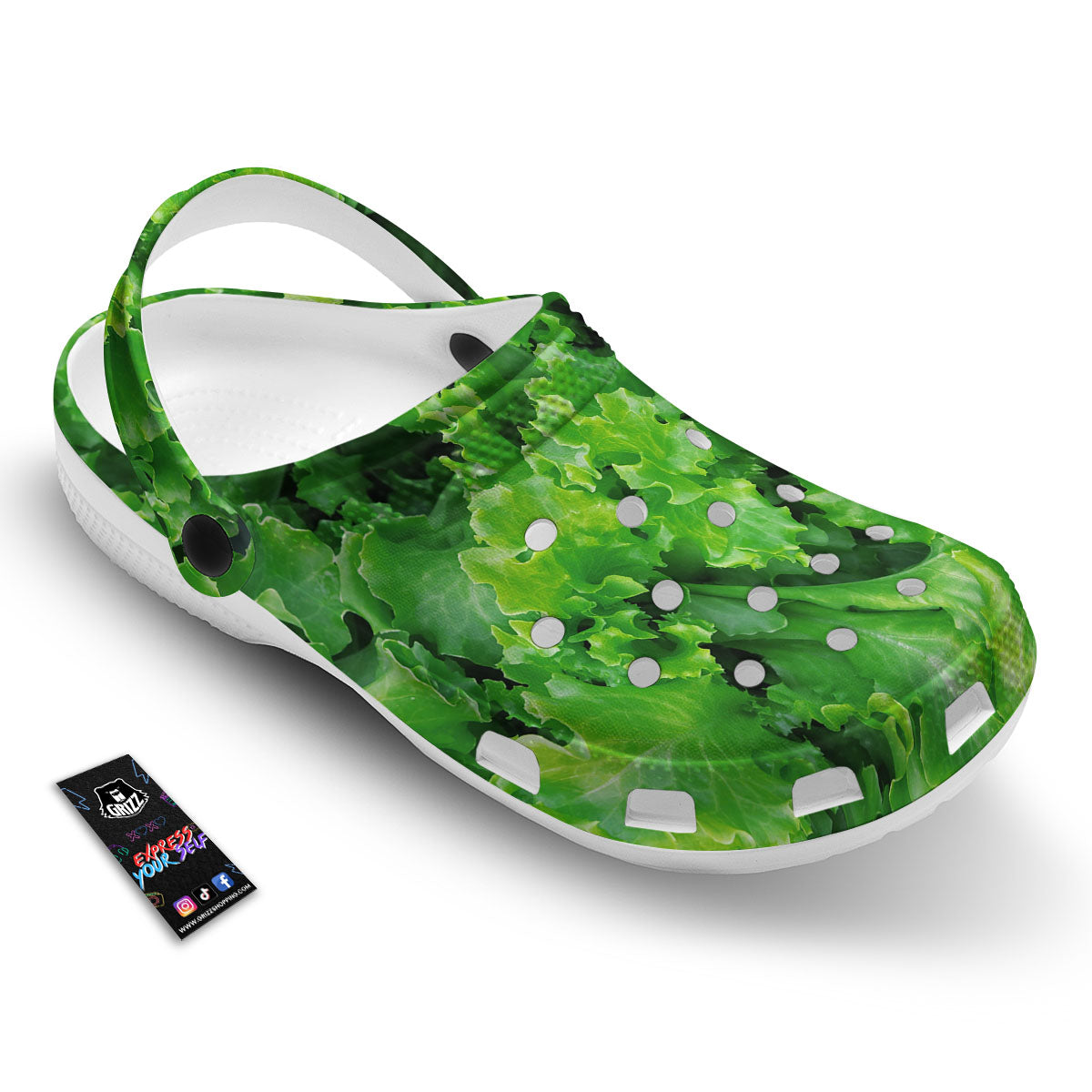 Salad Lettuce Green Print Clog-grizzshop