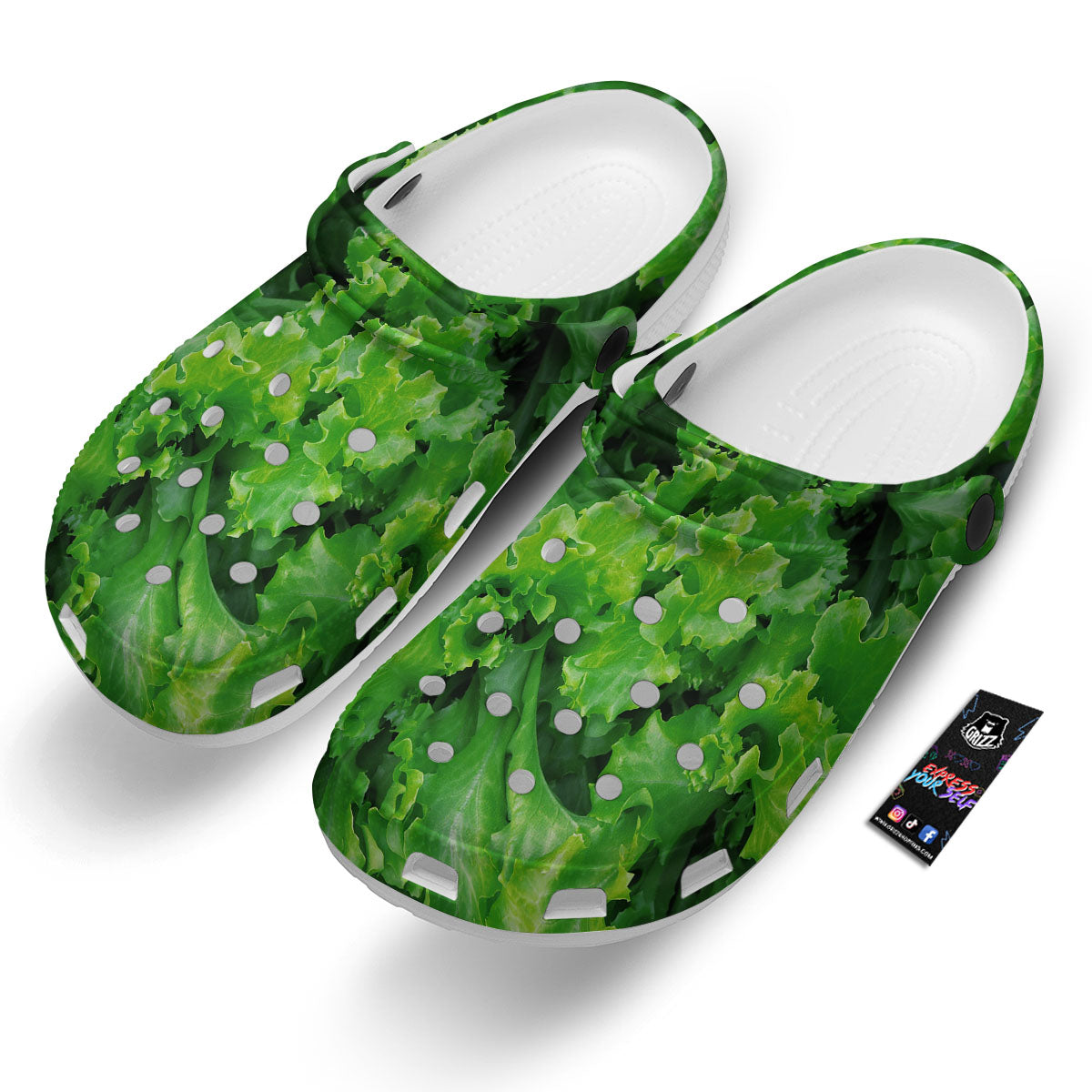 Salad Lettuce Green Print Clog-grizzshop
