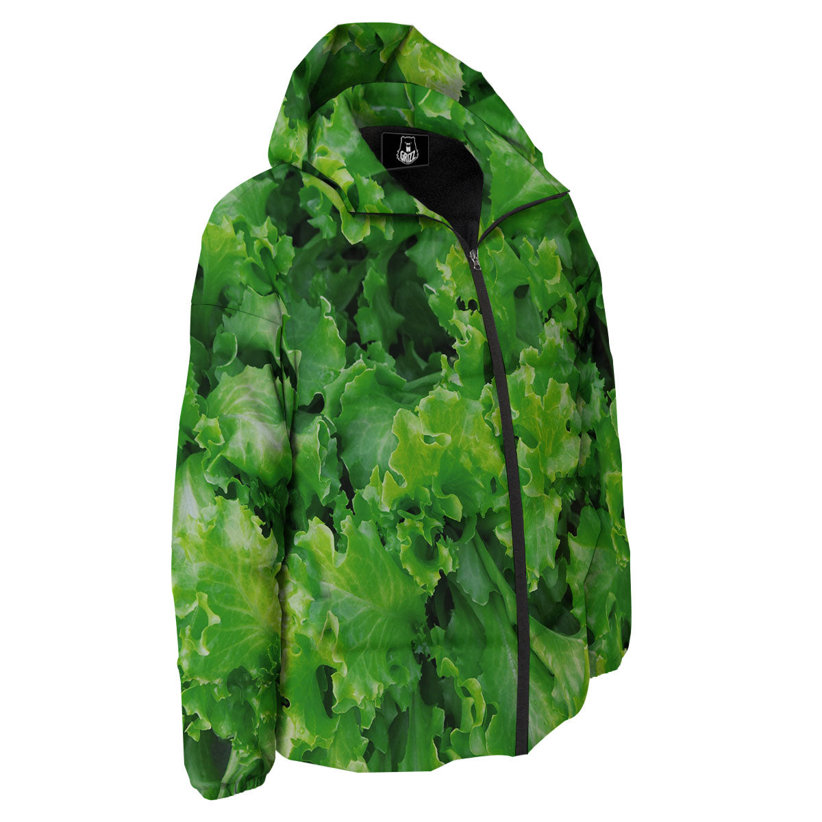 Salad Lettuce Green Print Down Jacket-grizzshop