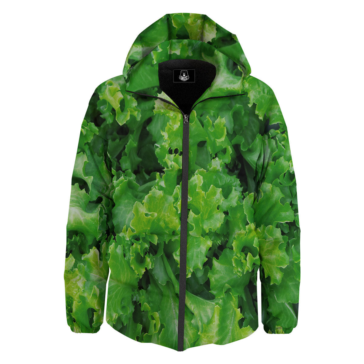 Salad Lettuce Green Print Down Jacket-grizzshop