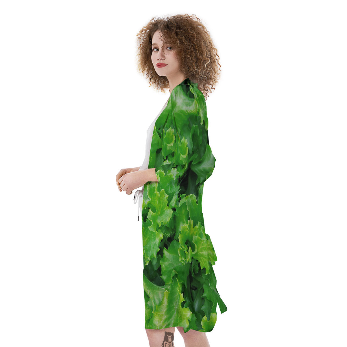 Salad Lettuce Green Print Kimono-grizzshop