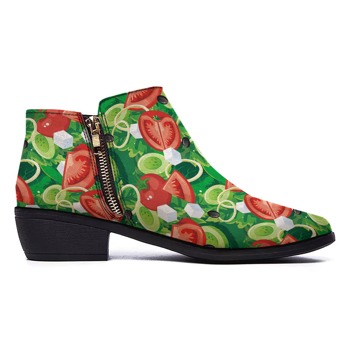 Salad Vegetable Print Pattern Ankle Boots-grizzshop