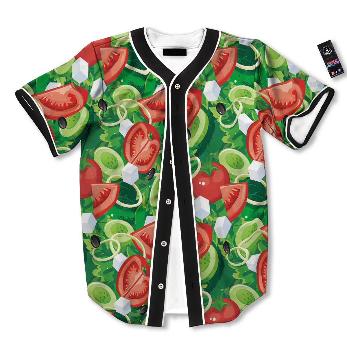 Salad Vegetable Print Pattern Baseball Jersey-grizzshop
