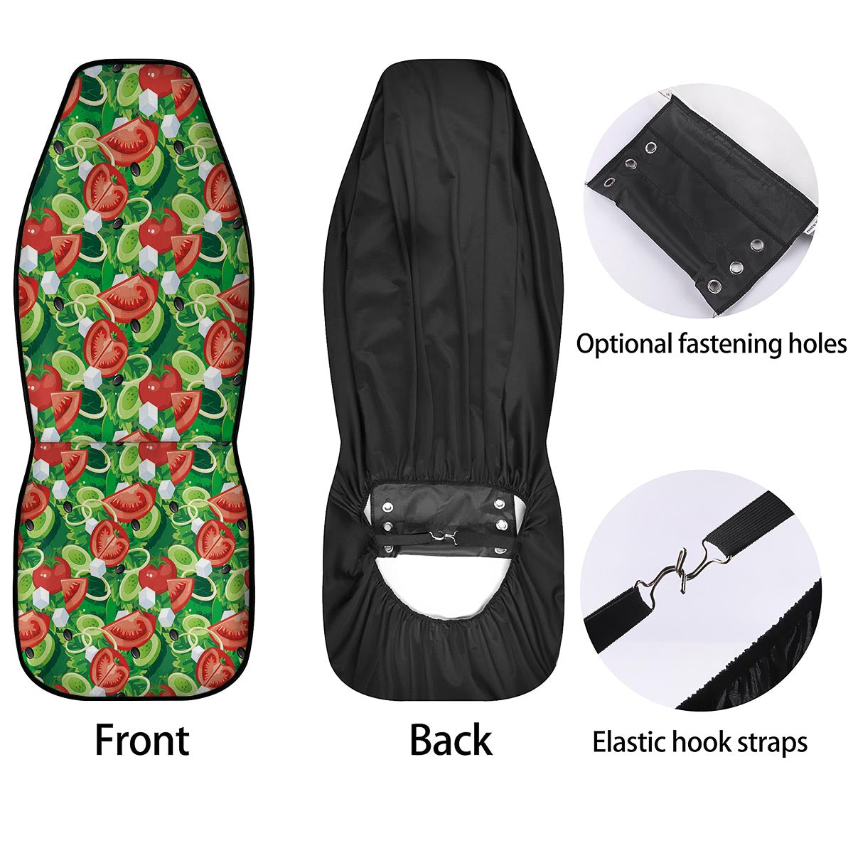 Salad Vegetable Print Pattern Car Seat Covers-grizzshop