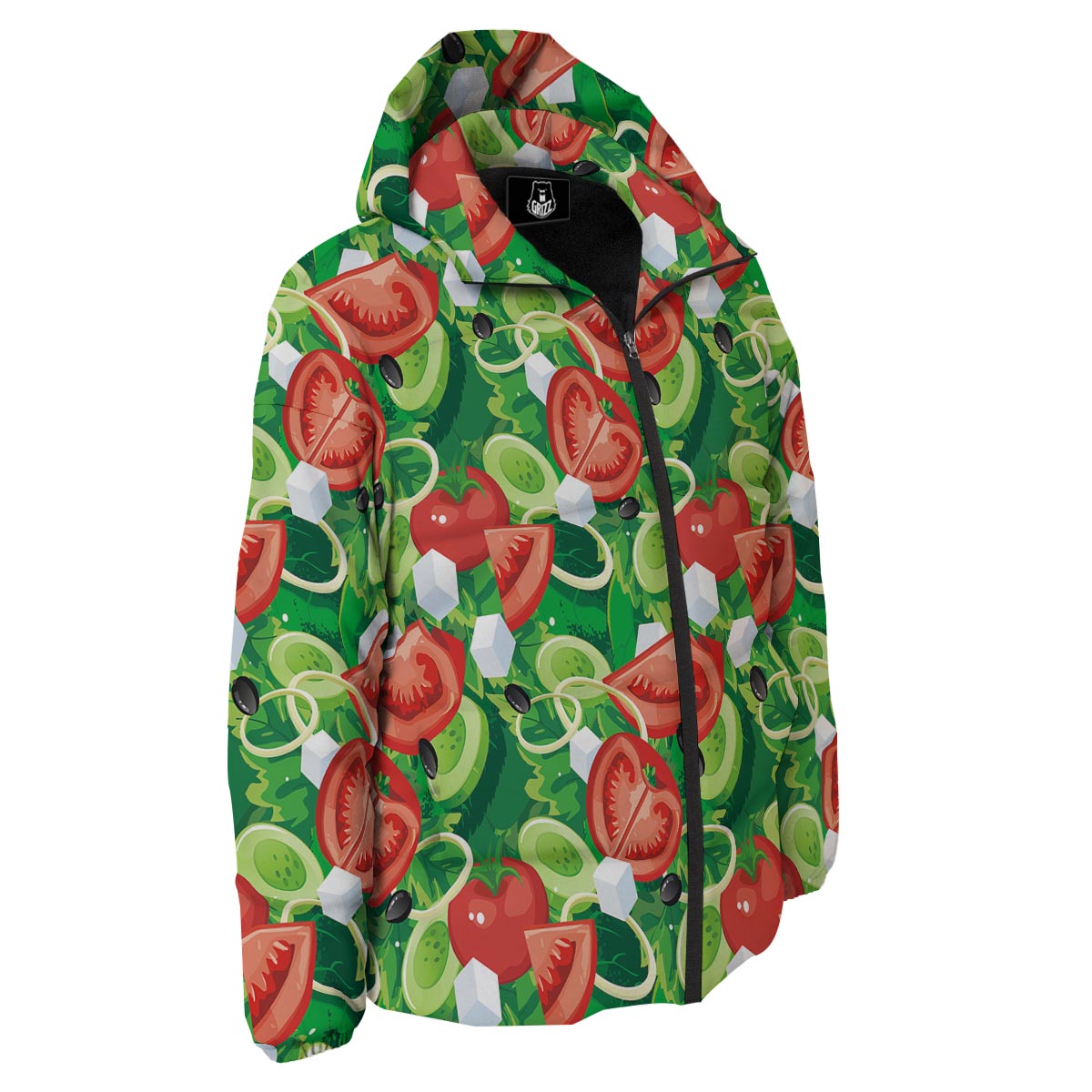 Salad Vegetable Print Pattern Down Jacket-grizzshop