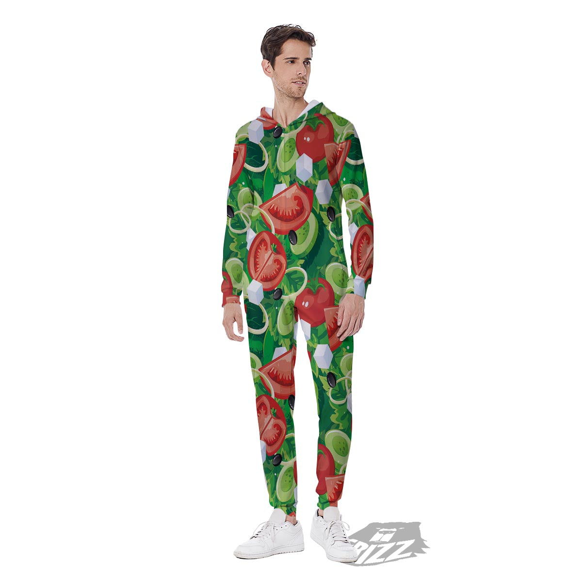 Salad Vegetable Print Pattern Men's Jumpsuit-grizzshop