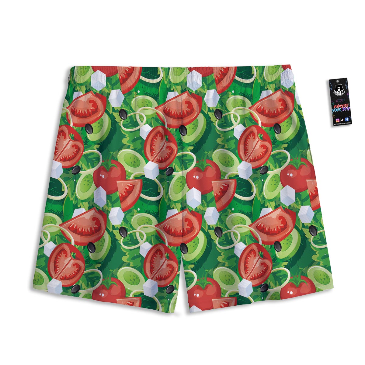 Salad Vegetable Print Pattern Mesh Shorts-grizzshop