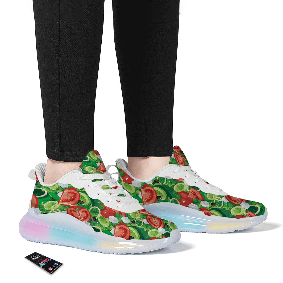 Salad Vegetable Print Pattern Running Sneakers-grizzshop