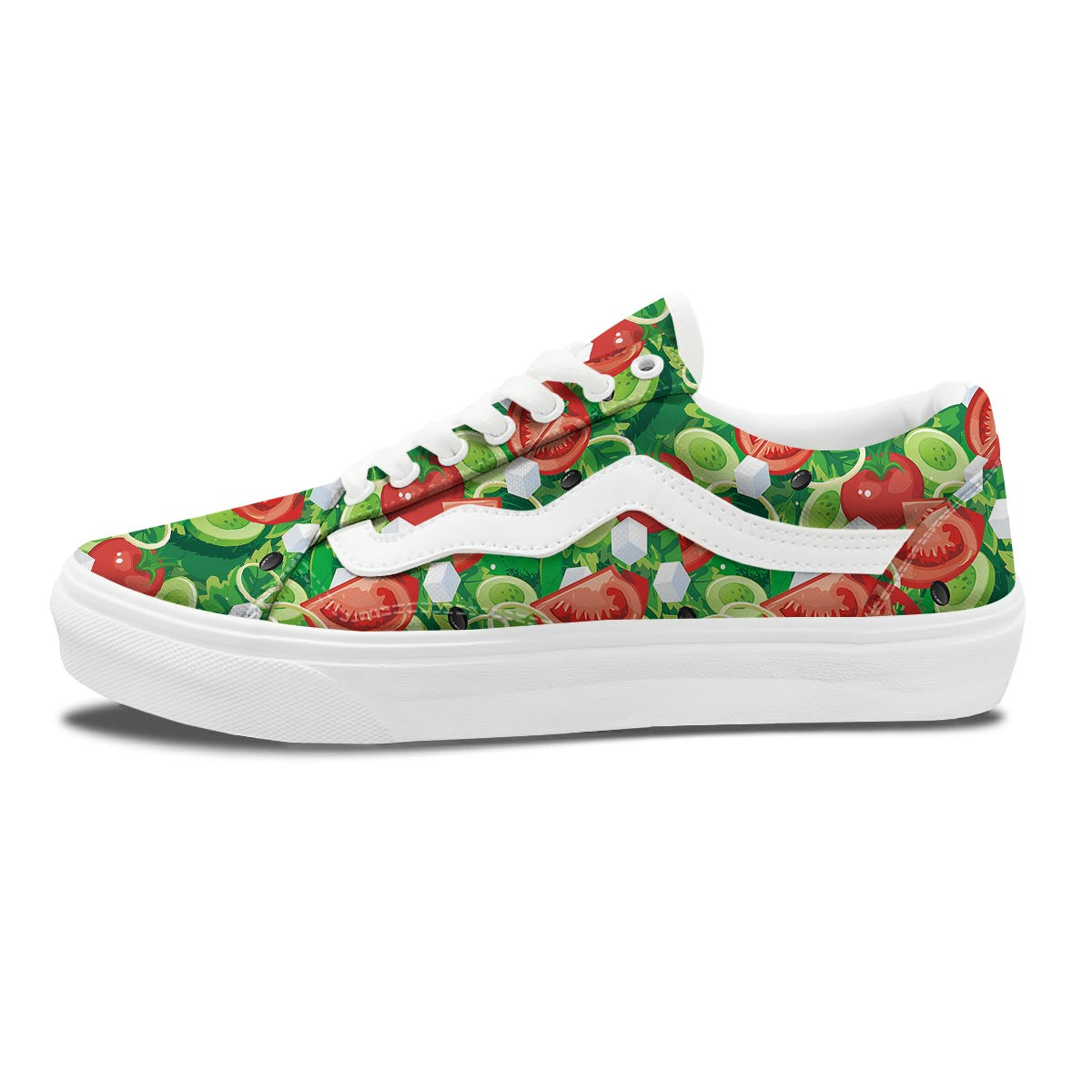 Salad Vegetable Print Pattern Skate Shoes-grizzshop