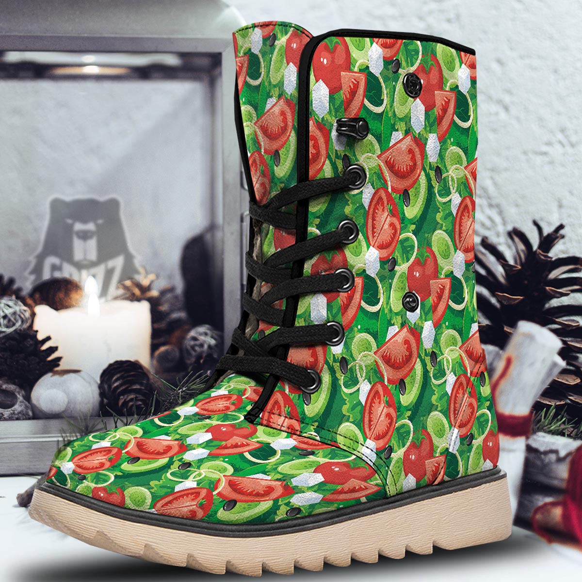 Salad Vegetable Print Pattern Snow Boots-grizzshop