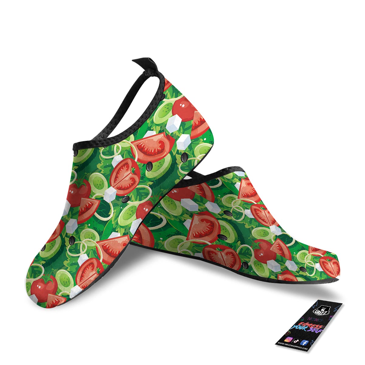 Salad Vegetable Print Pattern Water Shoes-grizzshop