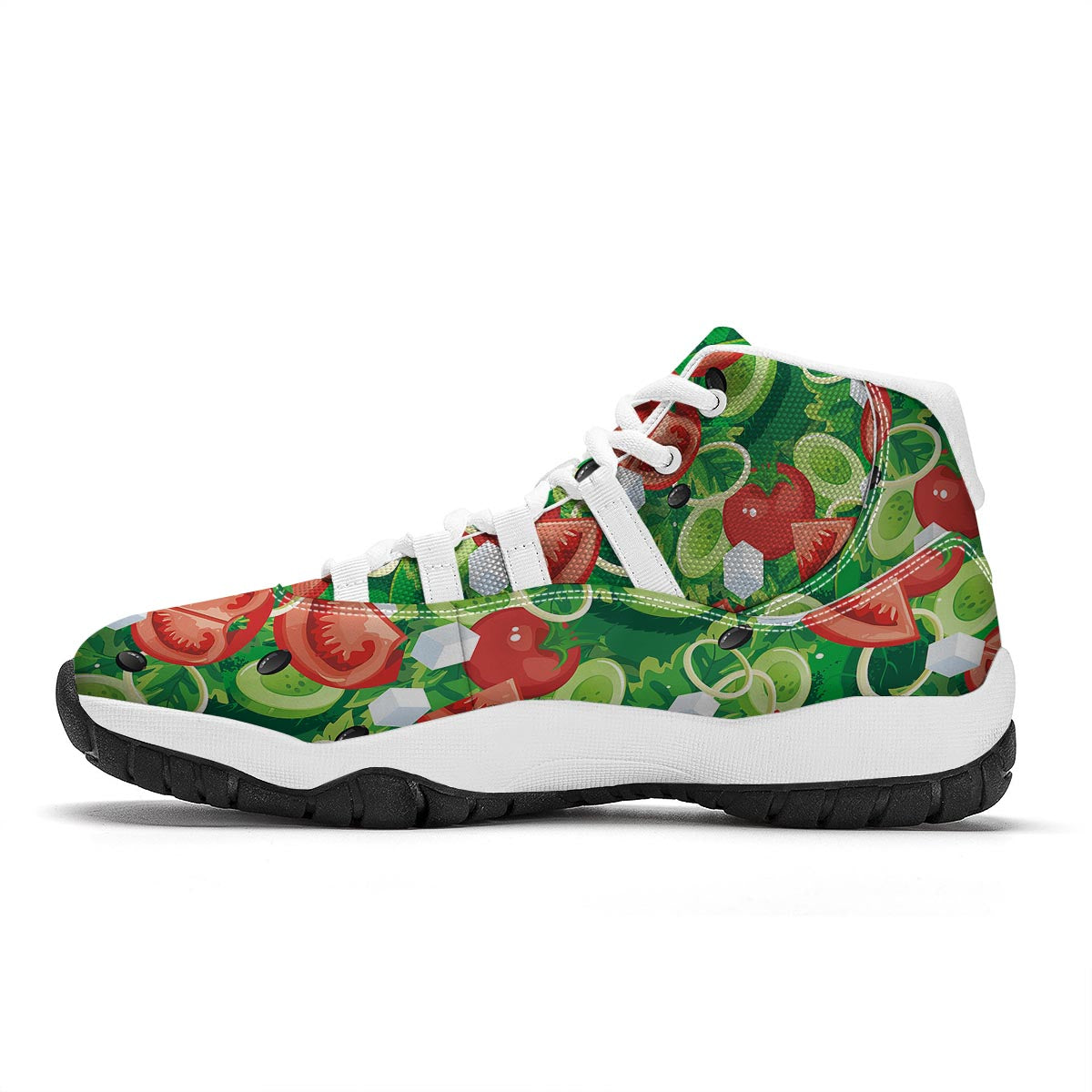 Salad Vegetable Print Pattern White Bball Shoes-grizzshop