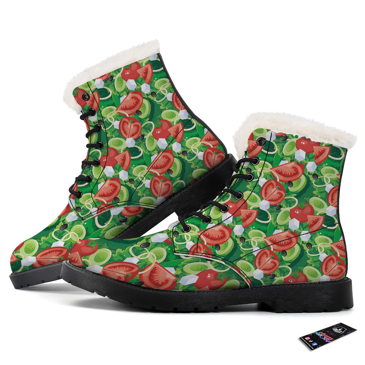 Salad Vegetable Print Pattern Winter Boots-grizzshop