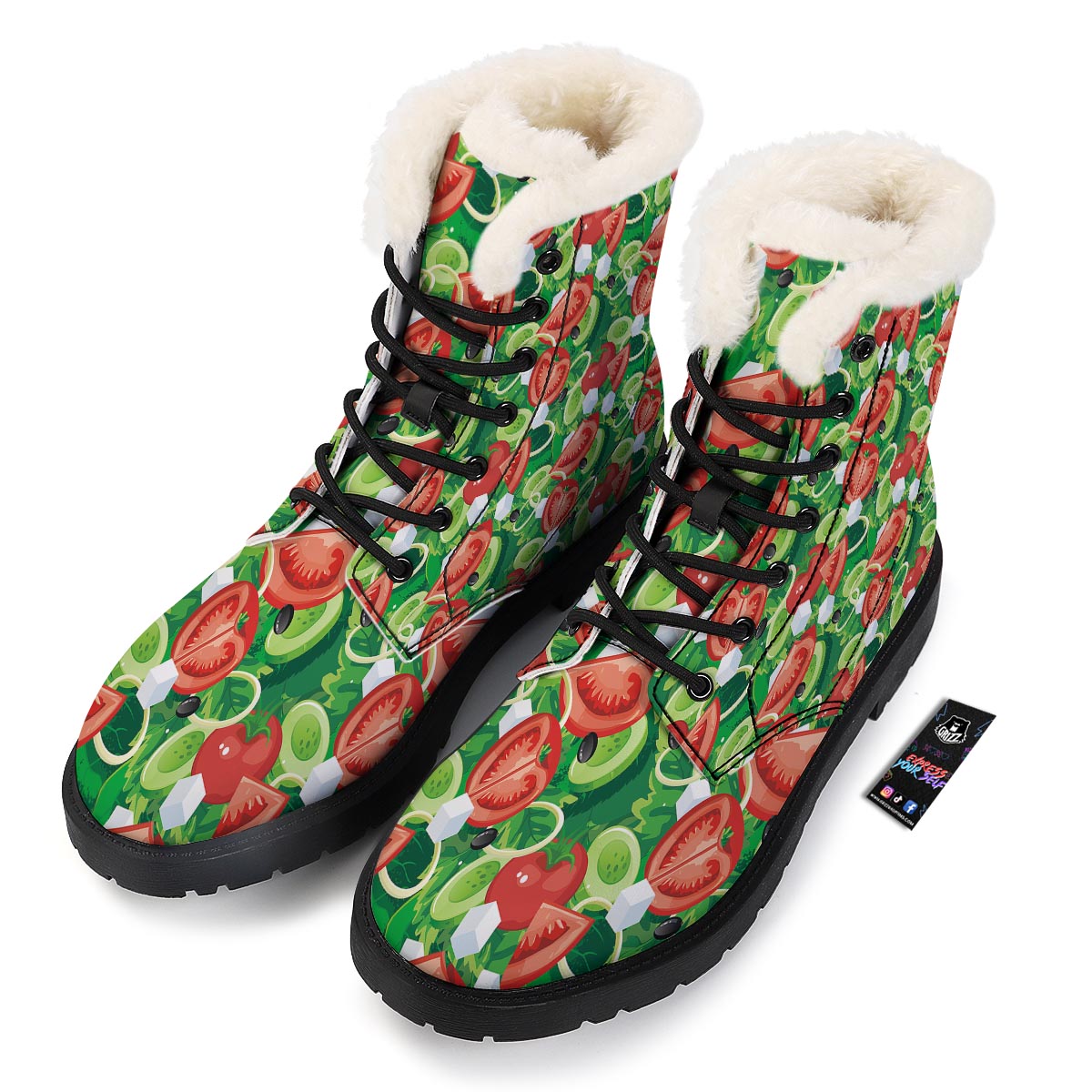 Salad Vegetable Print Pattern Winter Boots-grizzshop