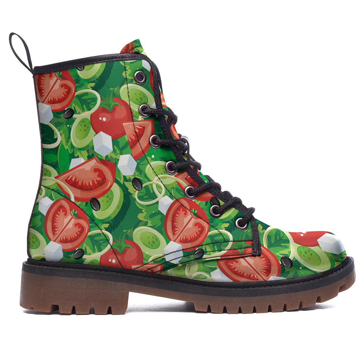 Salad Vegetable Print Pattern Work Boots-grizzshop
