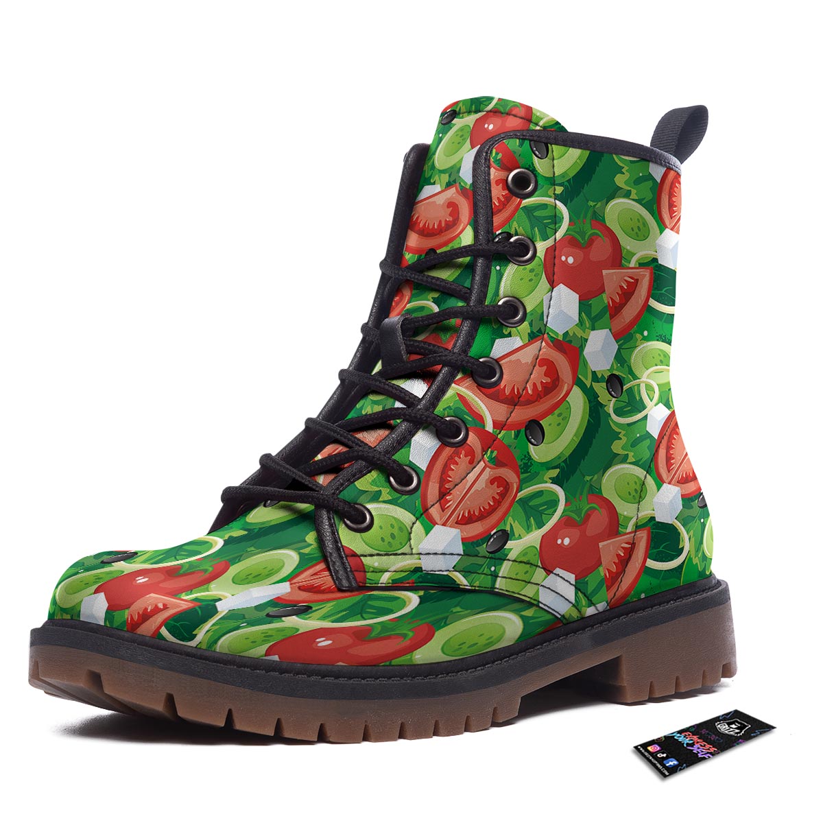 Salad Vegetable Print Pattern Work Boots-grizzshop
