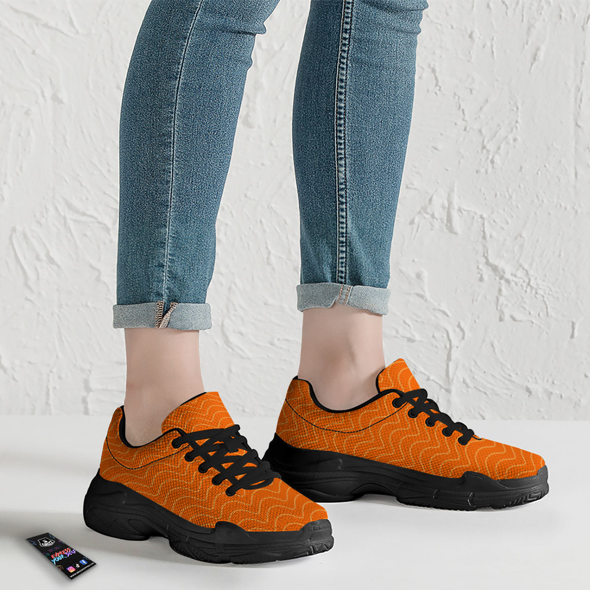 Salmon Fillet Print Black Chunky Shoes-grizzshop