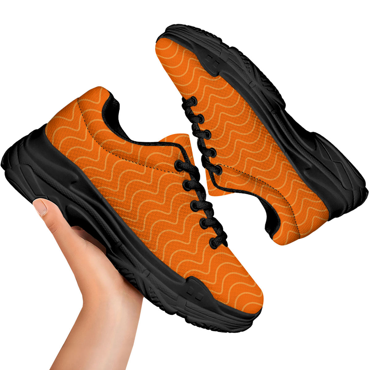 Salmon Fillet Print Black Chunky Shoes-grizzshop