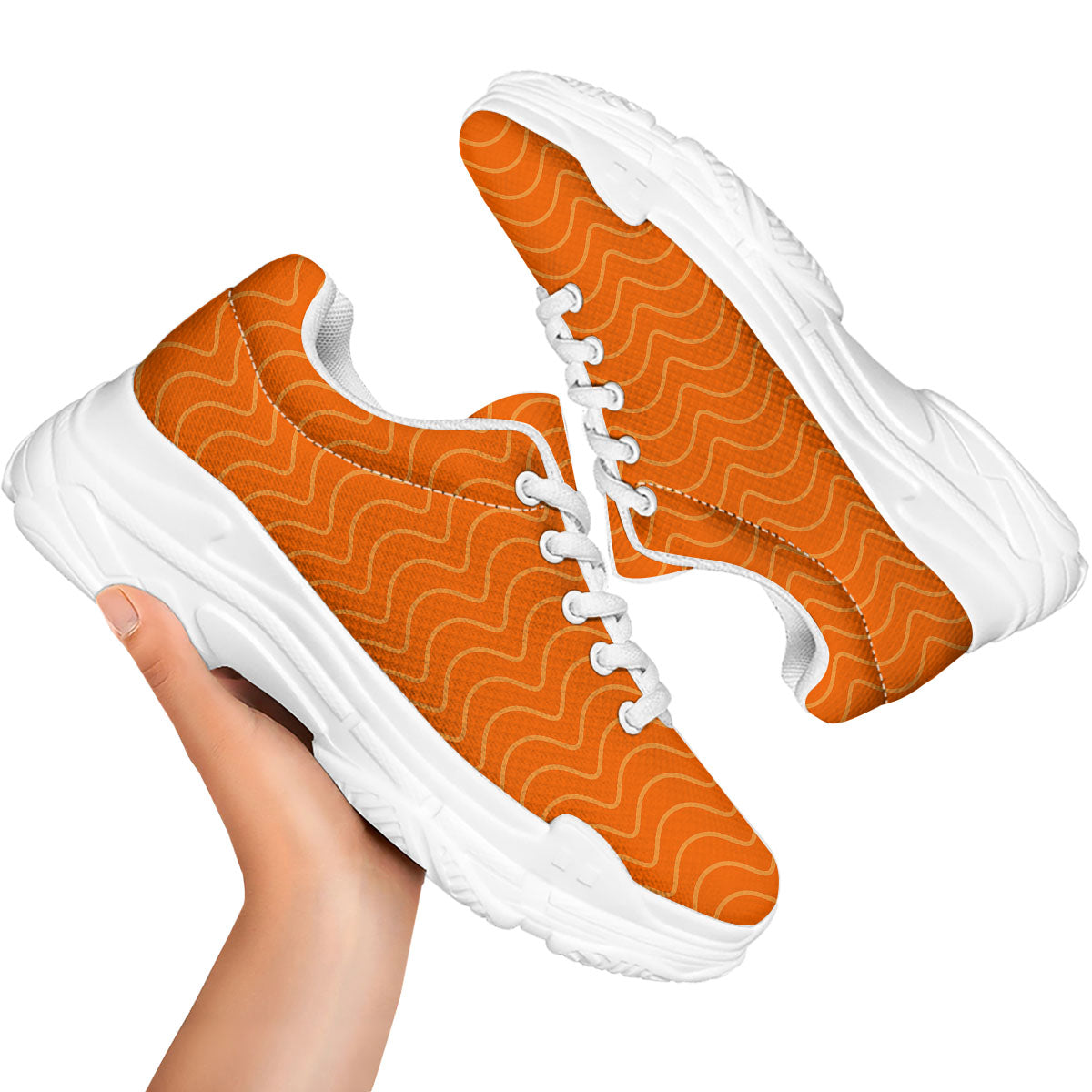 Salmon Fillet Print White Chunky Shoes-grizzshop