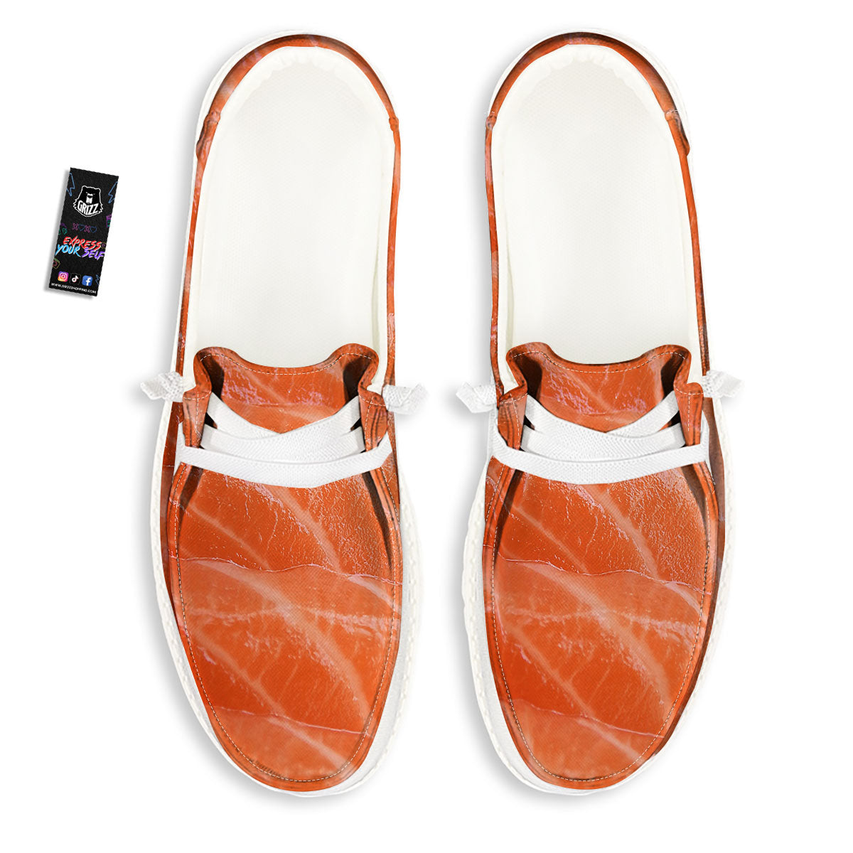 Salmon Print Black Loafers-grizzshop