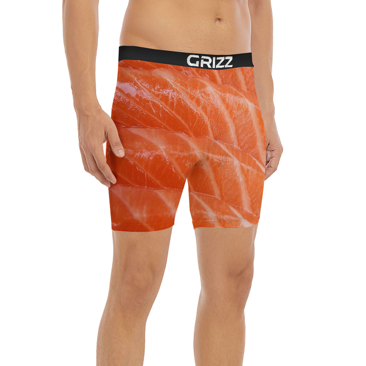 Salmon Print Boxer Briefs-grizzshop