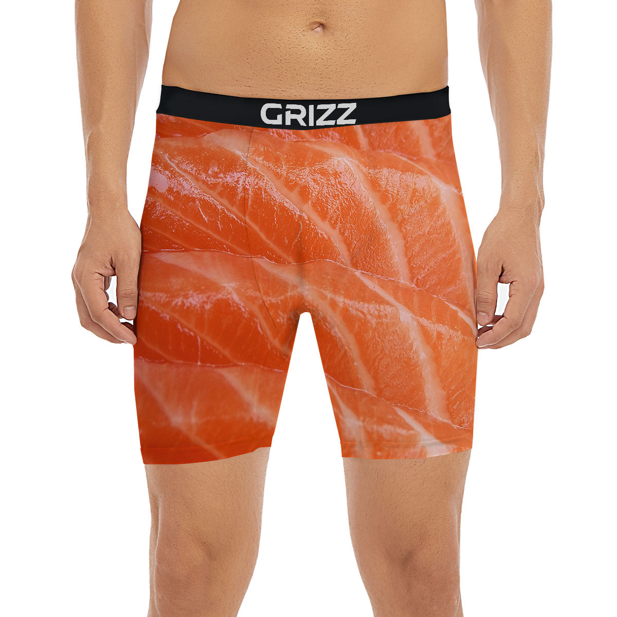 Salmon Print Boxer Briefs-grizzshop