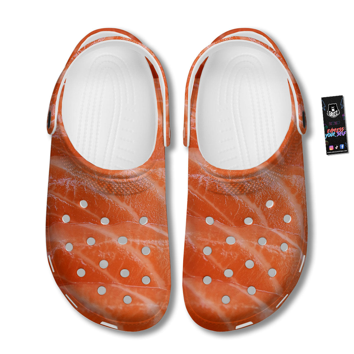 Salmon Print Clog-grizzshop