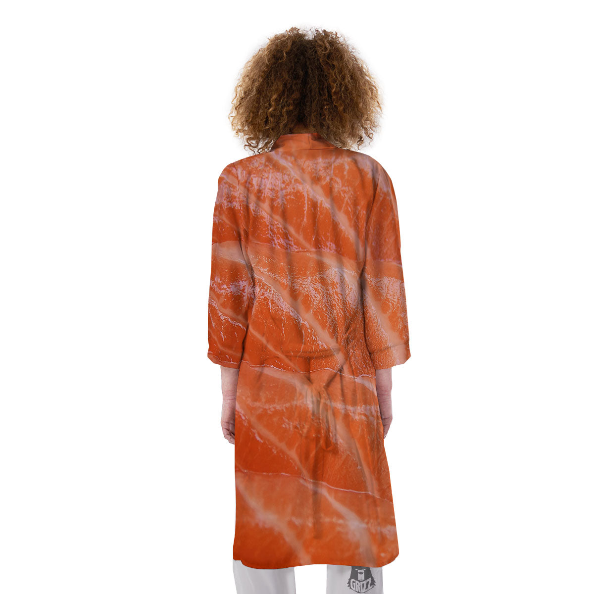 Salmon Print Kimono-grizzshop